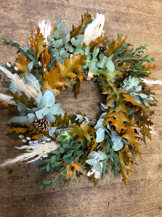 Pampas & Eucalyptus Autumn Door Wreath