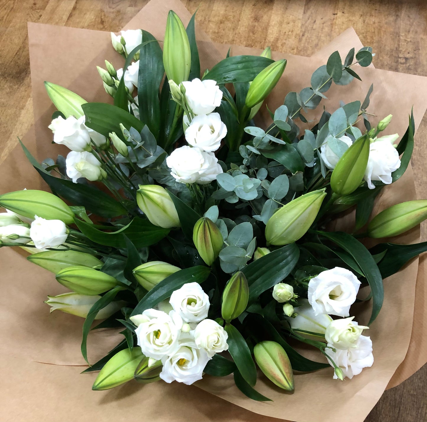 White Lilies & Lisianthus